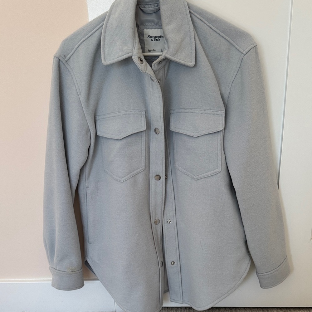 Abercrombie & Fitch Light Gray Shirt Jacket